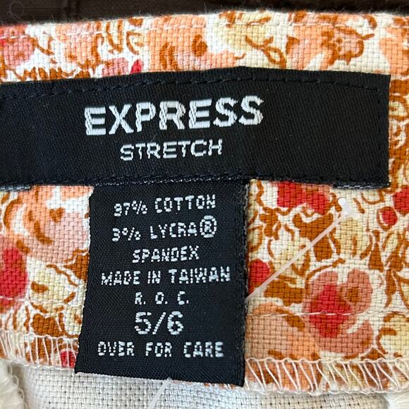 Vintage Express floral mini skirt stretch pockets boho Cottagecore Y2K retro S - Picture 8 of 8